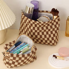 Buy now LYDZTION Makeup Bag Cosmetic Bag for Women,1Pcs Large Capacity Makeup Bags and 1Pcs Pencil Case Makeup Brushes Storage Bag Travel Toiletry Bag Organizer at indiglob india