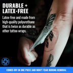 Saniderm - Tattoo Aftercare Bandage 10 Sheets - 4 x 4 Inch Small Pack | Contains Waterproof, Sterile, Latex-Free Bandage Sheets and Medical-Grade Tattoo Aftercare Film for Fresh Ink Protection.