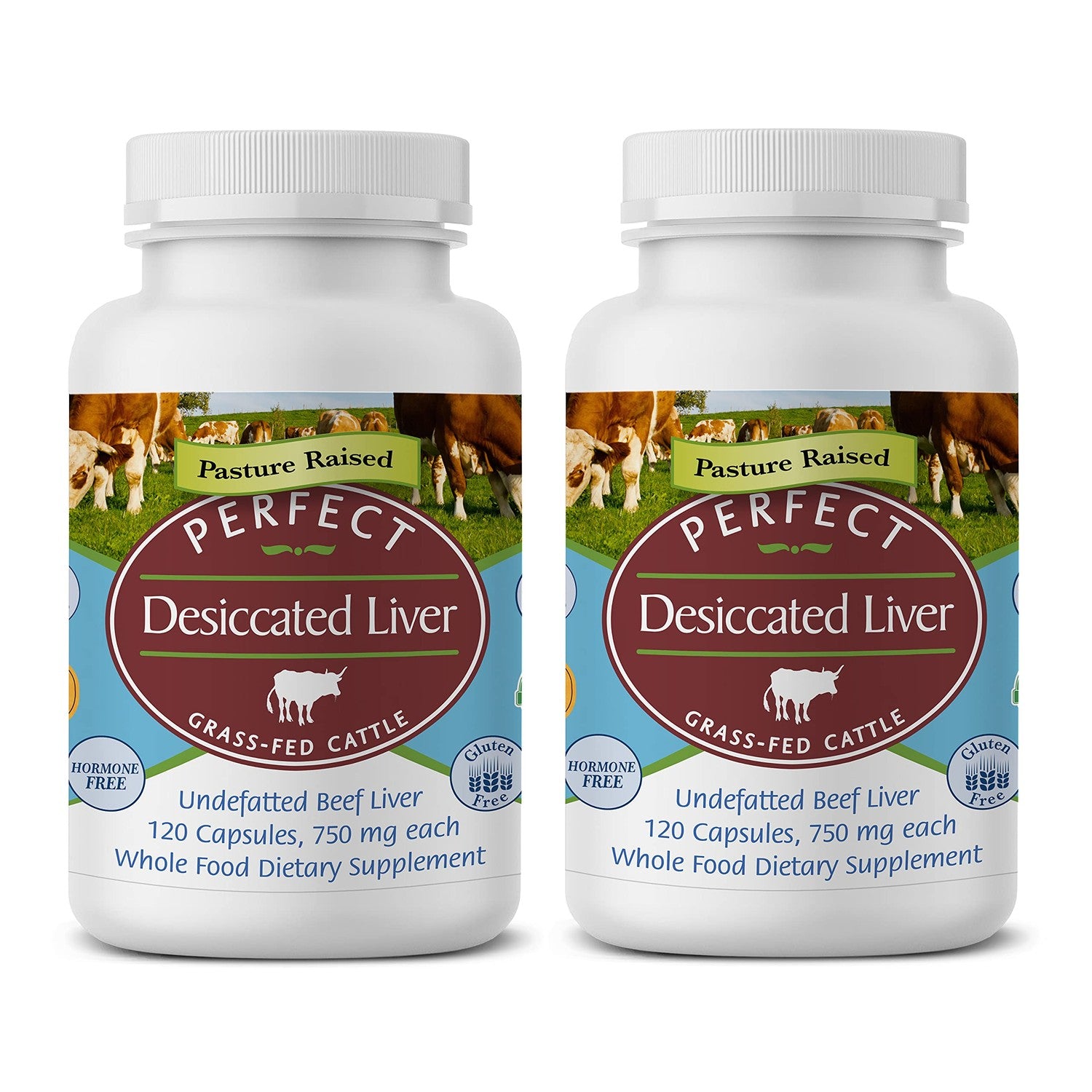 Perfect Supplements – Perfect Desiccated Liver – 120 Capsules - Undefatted Beef Liver – Natural Source of Protein, Iron, Vitamins A & B