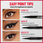 Revlon ColorStay Sharp Line Liquid Eyeliner, Blackest Black, 0.04 fl oz | Waterproof liquid eyeliner with felt tip for sharp, thin-to-thick lines. Smudge-proof, long-lasting.