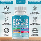 Liberty Lifestyle 8 in 1 Immune Supplement with Echinacea, Vitamin C and Zinc 50mg, Vitamin D 5000 IU, Turmeric Curcumin & Ginger, B6, Elderberry 180 Count (Pack of 3)