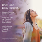 Garden of Life Zinc Supplements 30mg High Potency Raw Zinc and Vitamin C Multimineral Supplement, Vitamin Code Vitamins Trace Minerals & Probiotics for Skin Health & Immune Support, 60 Vegan Capsules