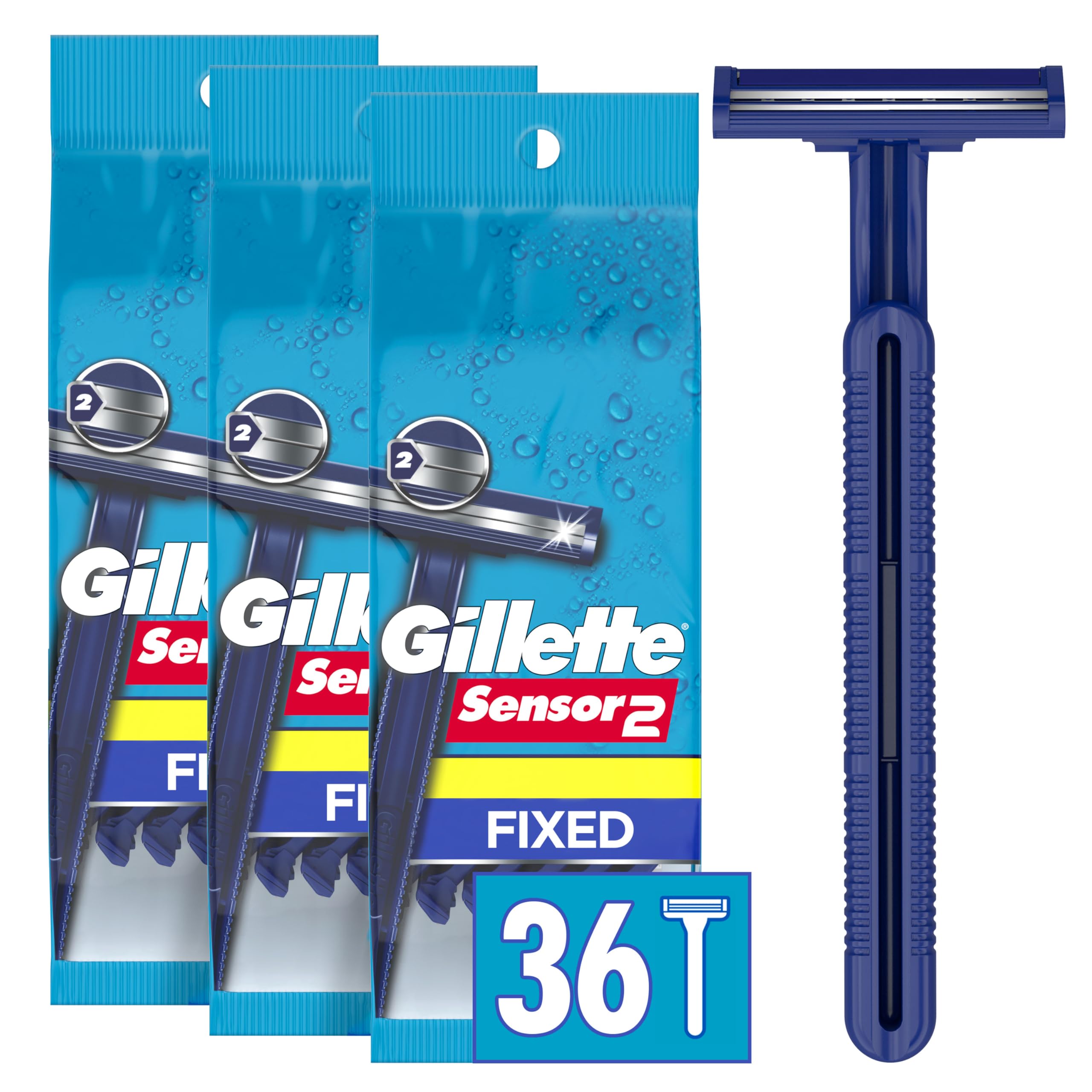Gillette Sensor2 Disposable Razors for Men, Water Activated Lubrastrip to Help Avoid Skin Irritation, 18 count