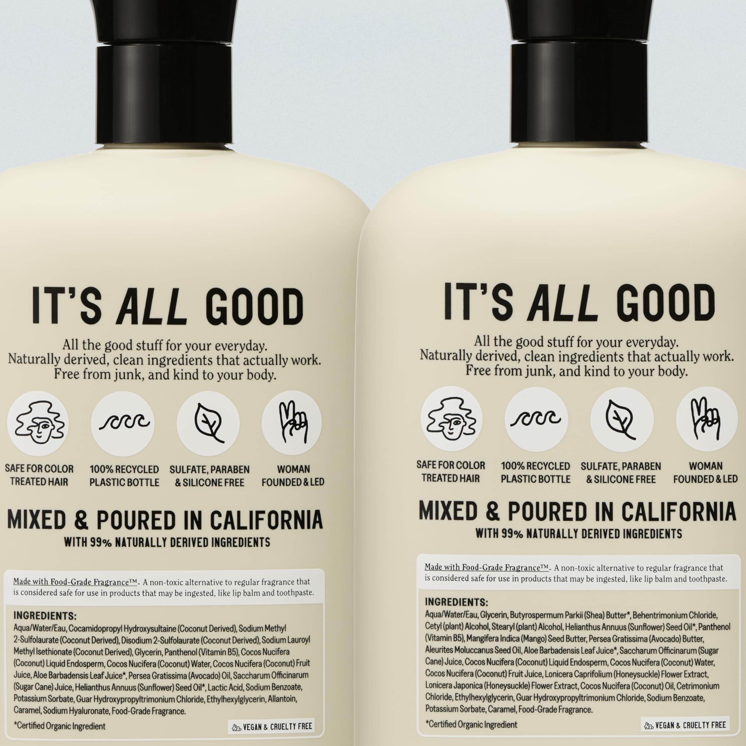 California Naturals Classic Clean Toasted Coconut Shampoo Conditioner Set, Natural, Vegan, Cruelty, Silicone, Paraben, and Sulfate Free, All Hair Types, 20 Fl Oz