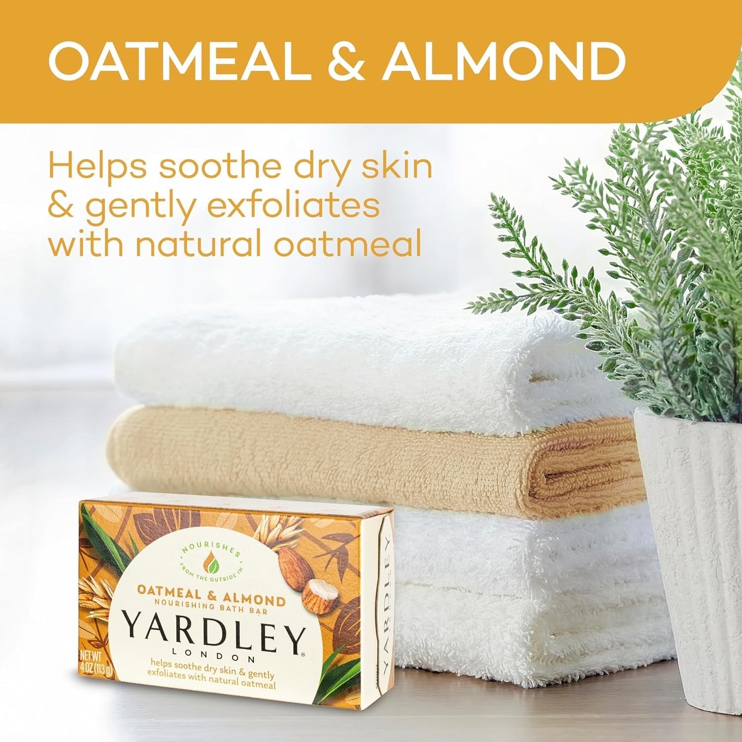 Buy now Yardley Oatmeal and Almond Bar Soap, Oatmeal & Almond, 4 Ounce at indiglob india