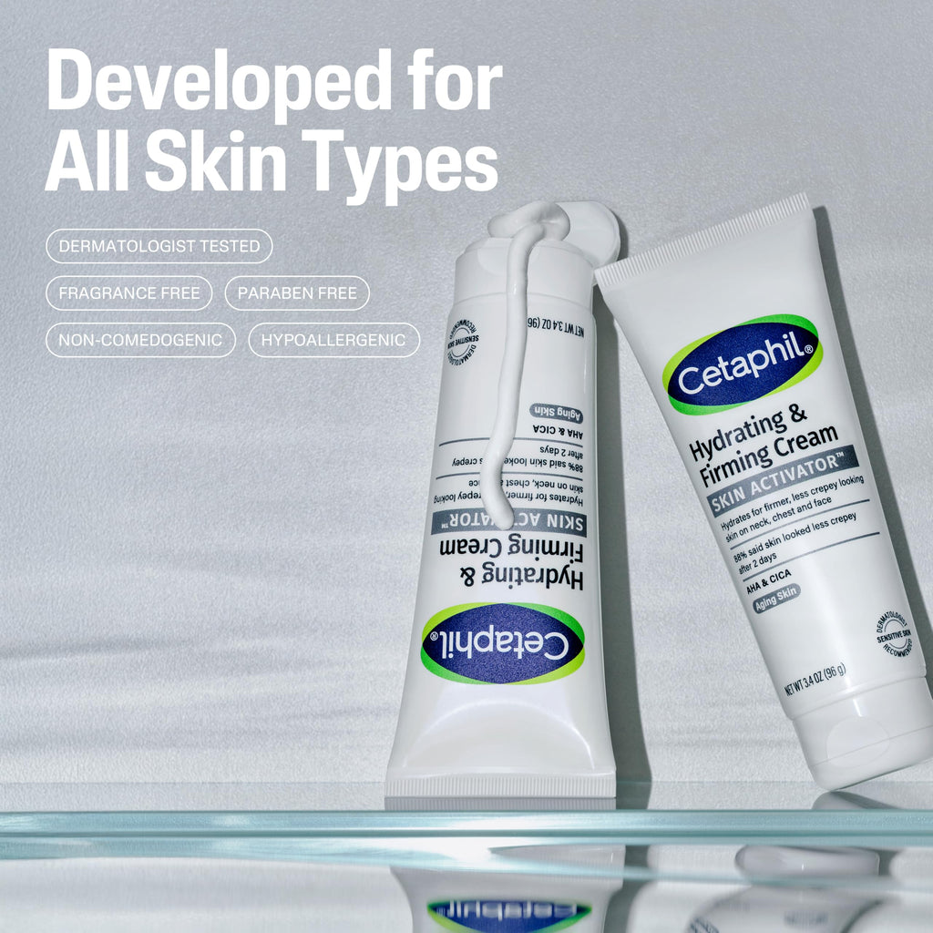Buy now Cetaphil Skin Activator Hydrating & Firming Cream For Face, Neck & Chest 3.4 oz, Mandelic Acid (AHA) and Centella Asiatica (CICA) Cream, Hydrates and Firms Aging Skin, Anti-Aging Skincare at indiglob india