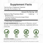 DEAL SUPPLEMENT Berberine Max Supplement with Turmeric, 5000 mg** Per Serving, 240 Vegetarian Capsules | Berberine HCl with Turmeric Root Extract | Non-GMO