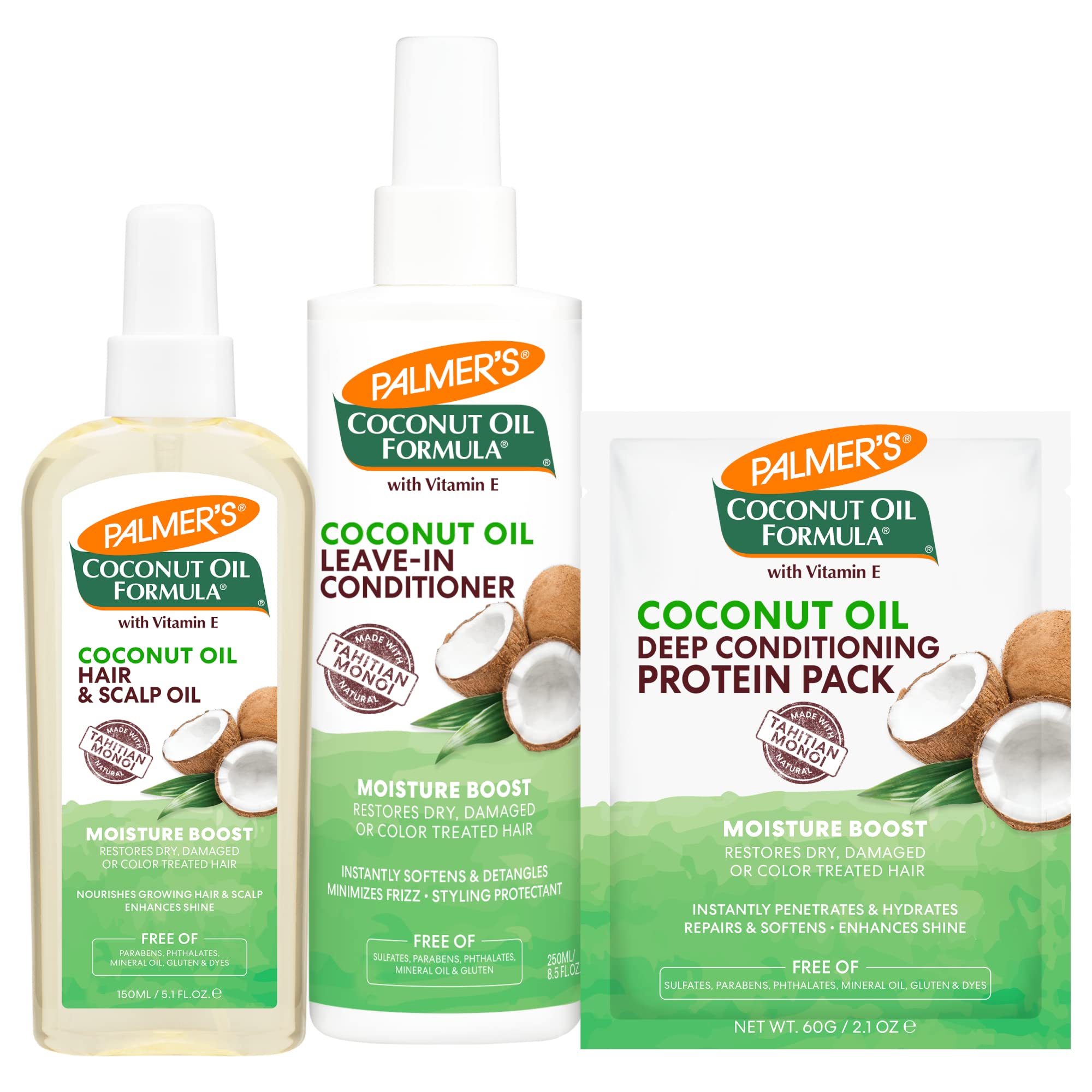 Palmer's Leave-In Conditioner Spray, Coconut Oil Moisture Boost (8.5 Oz) | Moisture Boost Style Protectant for Dry, Damaged Hair, Instantly Detangles, Hydrates & Strengthens Textured & Curly Hair