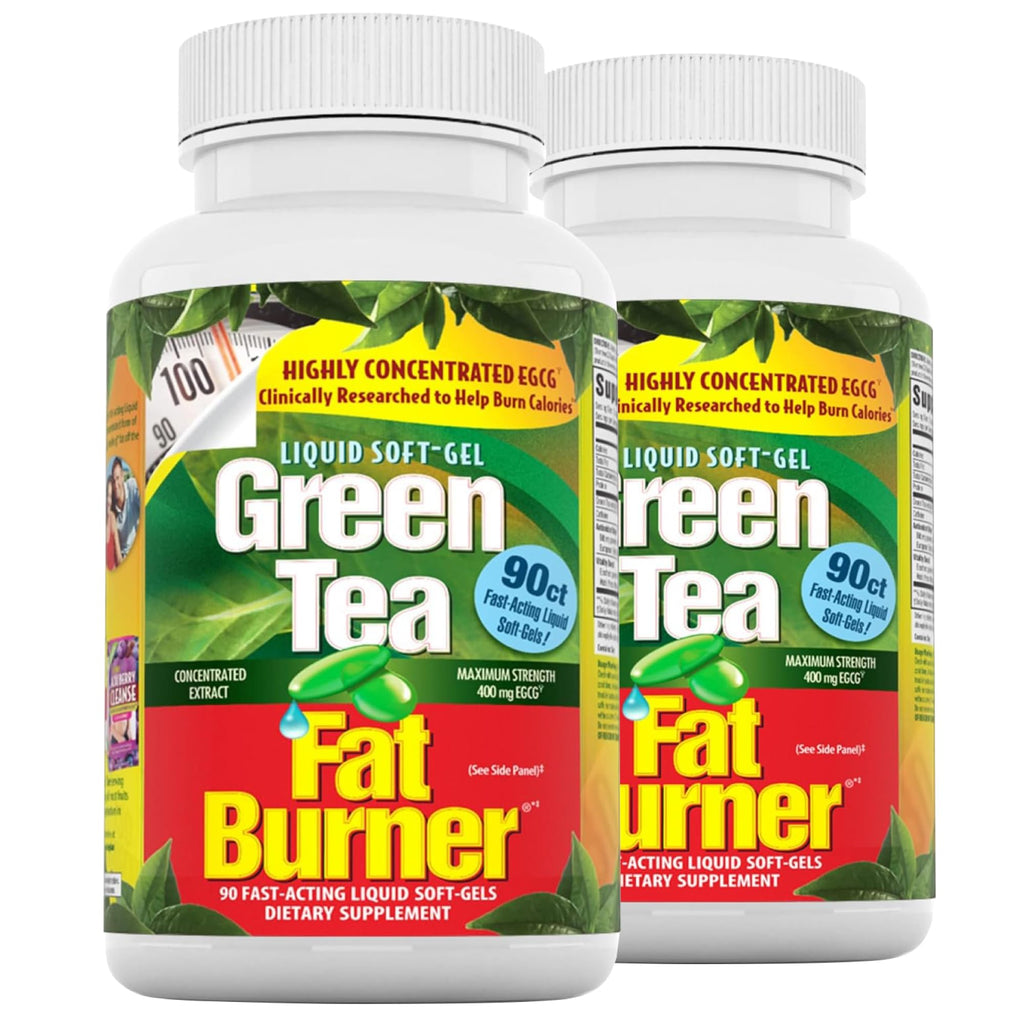 Applied Nutrition Green Tea Fat Burner Weight Loss 90 Softgels (2 Pack) | Green Tea Extract with EGCG + Green Coffee Bean | Supports Calorie Burn Energy & Antioxidant Support | 2X90 Liquid Soft-Gels