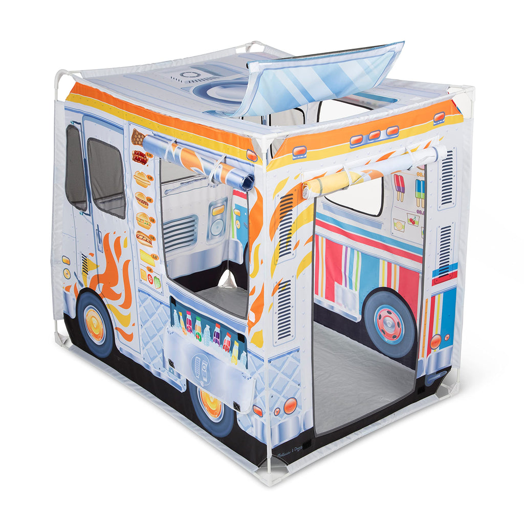 Buy now Melissa & Doug Fabric Double-Sided Food Truck Play Tent - Ice Cream and BBQ Role Play Toy Food Truck Tent, for Kids Ages 3+ at indiglob india
