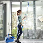 PIMEKOY Window Cleaning Kit with Bucket, Squeegee and Scrubber for Outdoor
