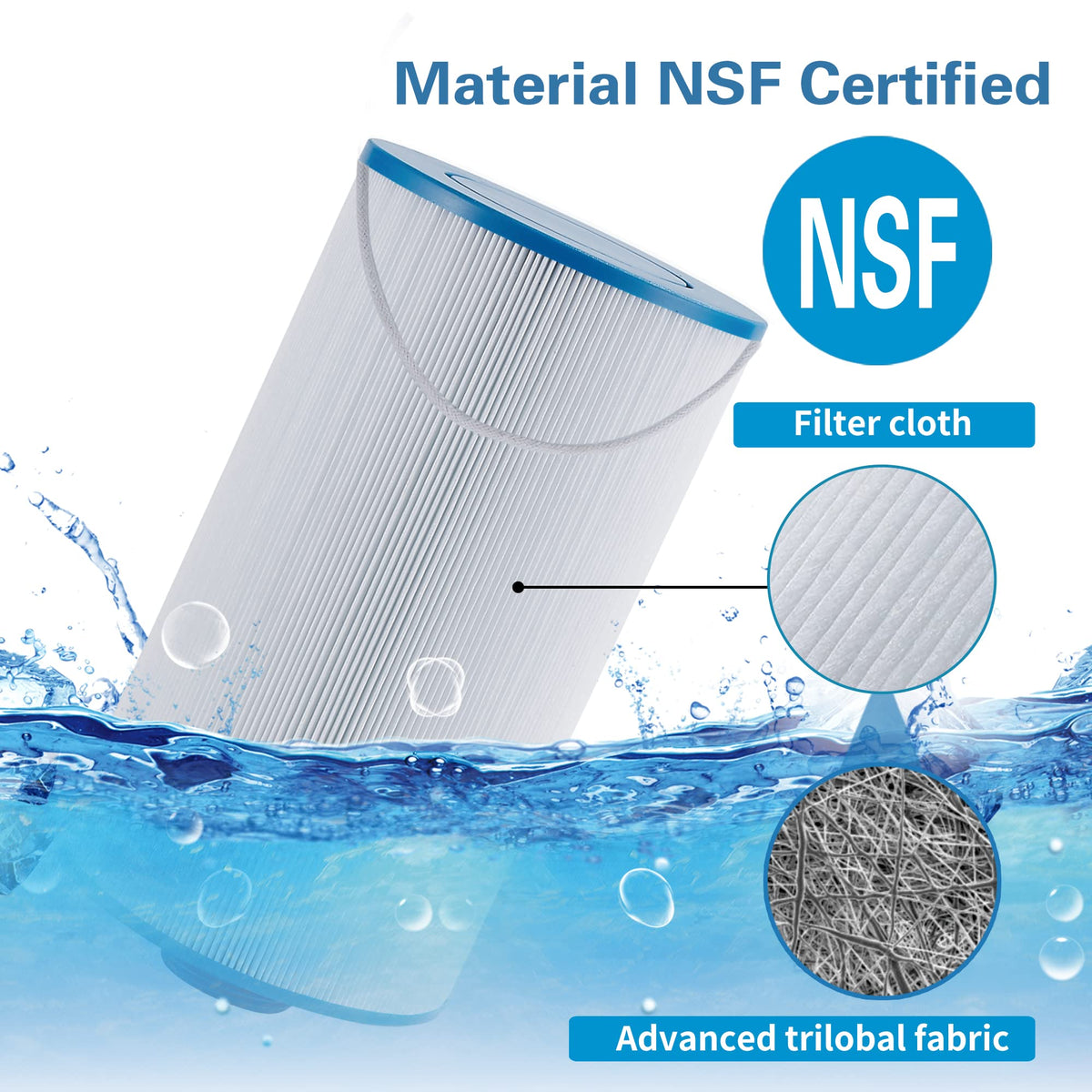 303279 Hot Tub Filter Replaces Filbur FC-2402, 5CH-37, PFF42TC-P4, 78460 and Lifesmart, AquaTerra, Fantasy, Freeflow, Simplicity, Bermuda, Aspire, Azure, Spa Filter-2 Pack