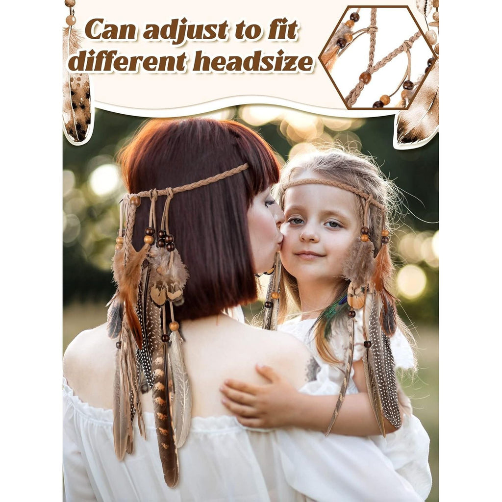 Buy now XunYee Feather Hippie Headband for Women - Indian Feather Hair Accessories for Costume (Classic Style) at indiglob india