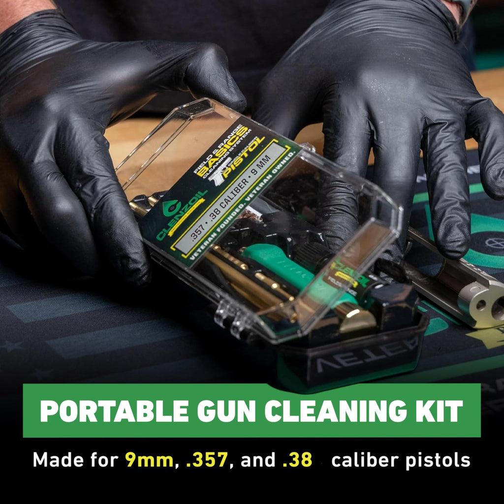 Clenzoil 9mm, .38 & .357 Pistol & Gun Cleaning Kit with Oil & Cleaner