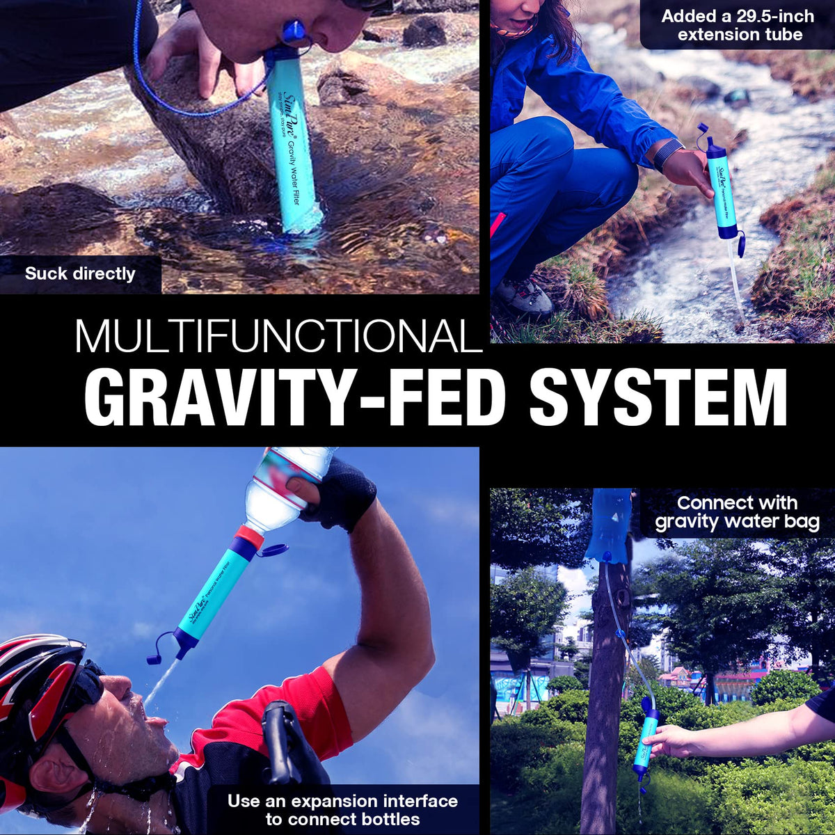 SimPure Portable Gravity-Fed Water Filter with 3L Bag