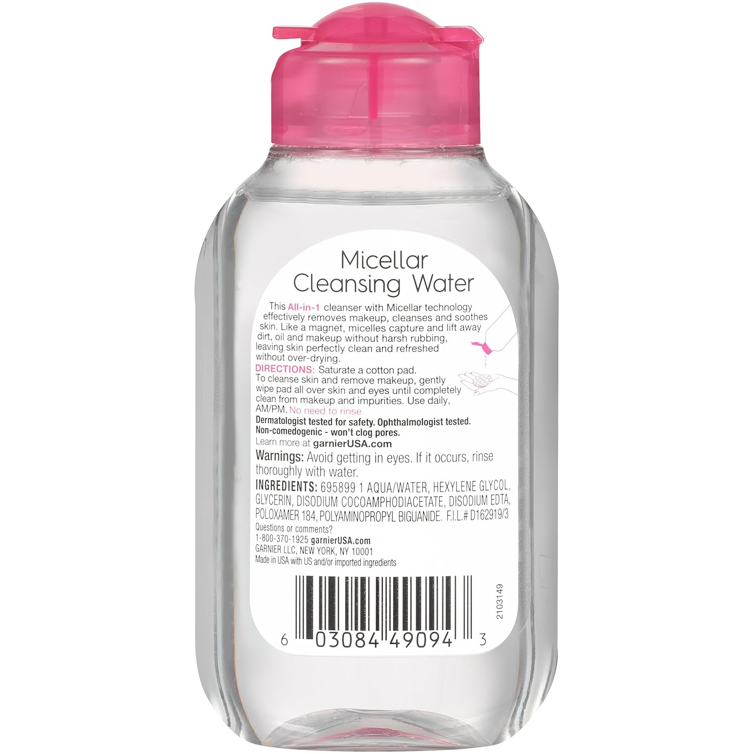 Buy now Garnier Micellar Cleansing Water, All-in-1 Makeup Remover and Facial Cleanser, For All Skin Types, 3.4 Fl Oz (100mL), 1 Count (Packaging May Vary) at indiglob india
