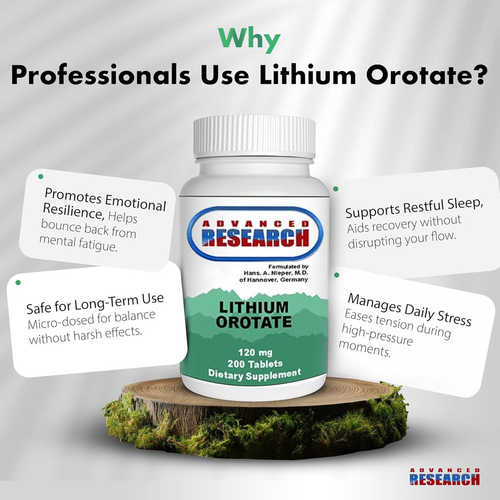 Buy now Dr. Hans Nieper Lithium Orotate 5mg, 200 Count, Lab Tested, Non-GMO, Gluten Free, Vegan Friendly, Supports Brain Health at indiglob india
