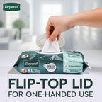 Depend XL Disposable Washcloths for Adults, 8 Packs, 42 Wipes per Pack