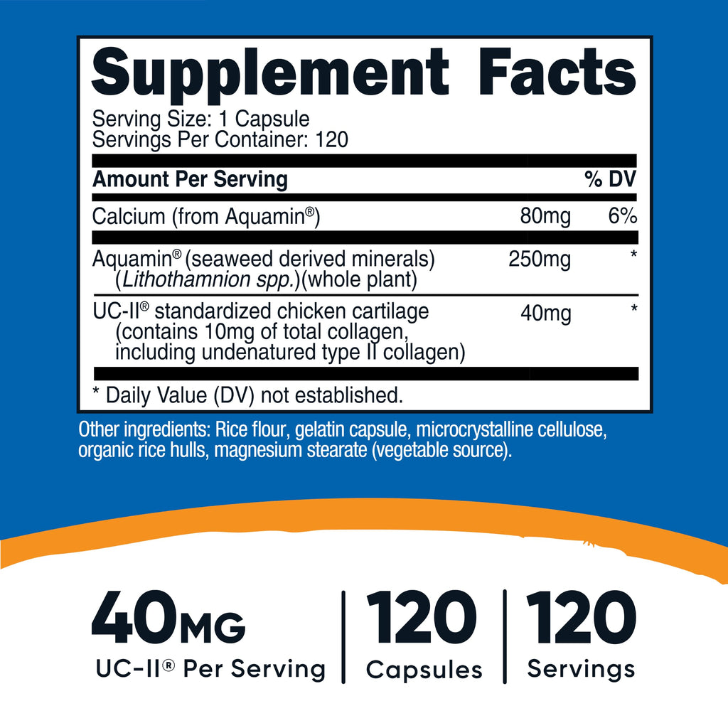 Nutricost UC-II Collagen 40mg, 120 Capsules, Gluten-Free, GMO-Free