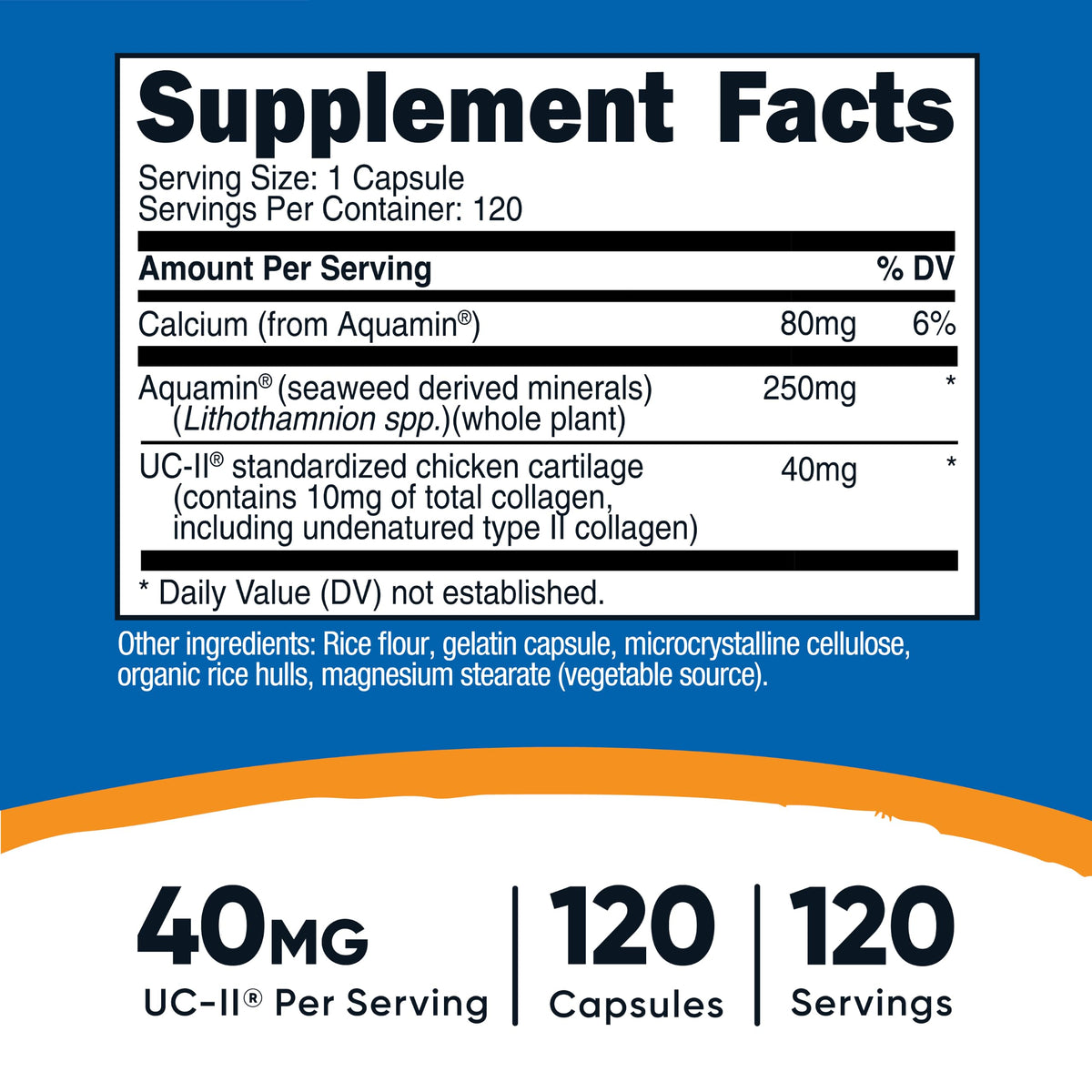 Nutricost UC-II Collagen 40mg, 120 Capsules, Gluten-Free, GMO-Free
