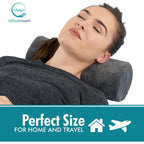 Buy now AllSett Health Round Cervical Roll Cylinder Bolster Pillow with Removable Washable Cover, Ergonomically Designed for Head, Neck, Back, and Legs, Grey at indiglob india