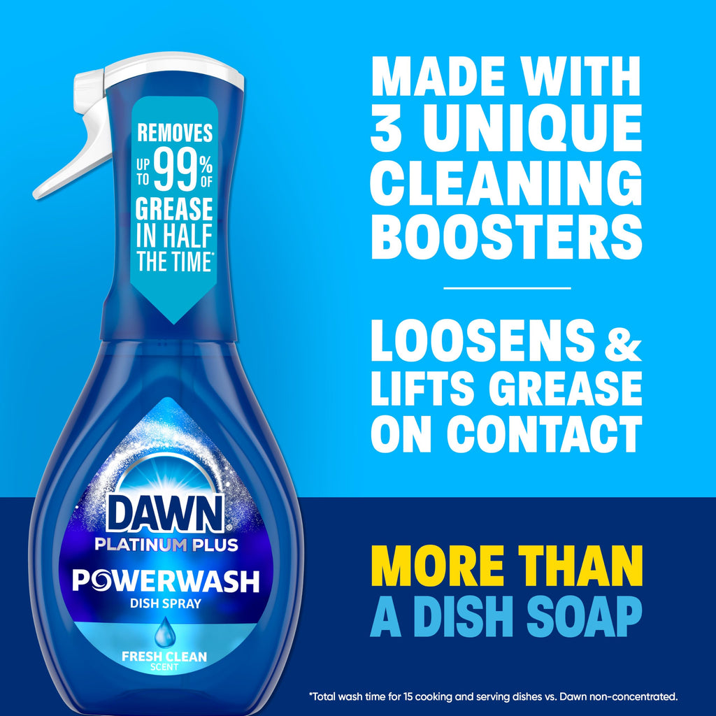 Dawn Dish Soap Spray Kitchen Household Essentials 1 Tropical Blend Starter Kit and Watermelon Refill Combo Pack, 16 oz (each)