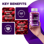 Vitamatic Biotin 10,000 mcg, 60 Vegan Gummies, Raspberry Flavor-2 Pack | 10000 mcg Per Serving, Natural Raspberry Flavor, Pectin Based, Non-GMO, Gluten Free, GMP Certified