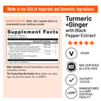 NatureWise Turmeric Curcumin + Ginger 2400mg Supplement, 90 Capsules
