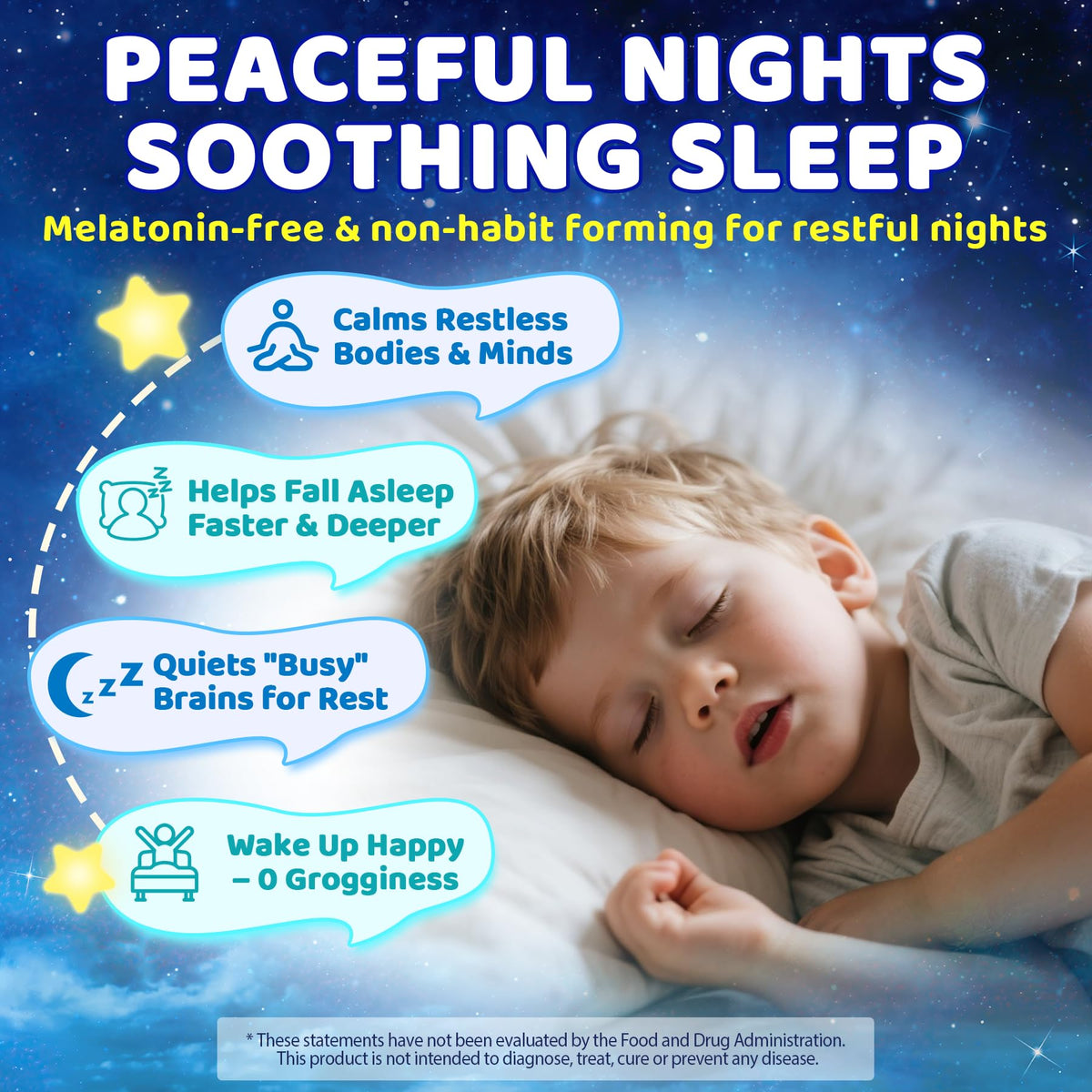Kids Sleep Gummies Magnesium Glycinate D3 B6 Saffron No Melatonin Sleep Aid