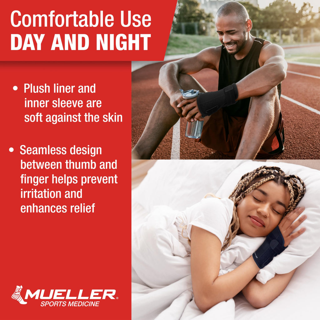 MUELLER Sports Medicine Reversible Green Wrist Brace for Men and Women, Wrist Pain Relief Support, Ideal for Carpal Tunnel, Tendonitis, Arthritis, Fits Left or Right Hand, Black, One Size