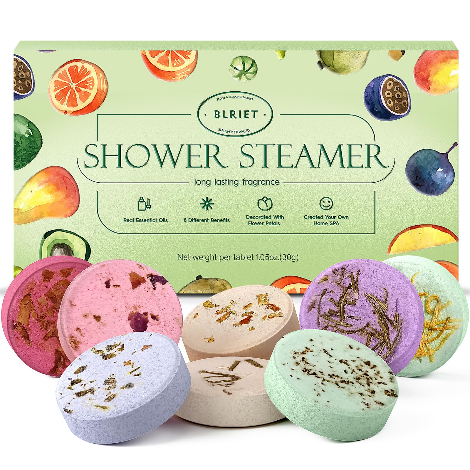 Shower Steamers Aromatherapy Blriet Gifts for Women, Teen Girls, Wife, Her, Mom, Father Days, Daughter, Grandma Basket Stuffers Birthday Gifts Decoration Travel Essentials Self Care Home Spa 8 Pack