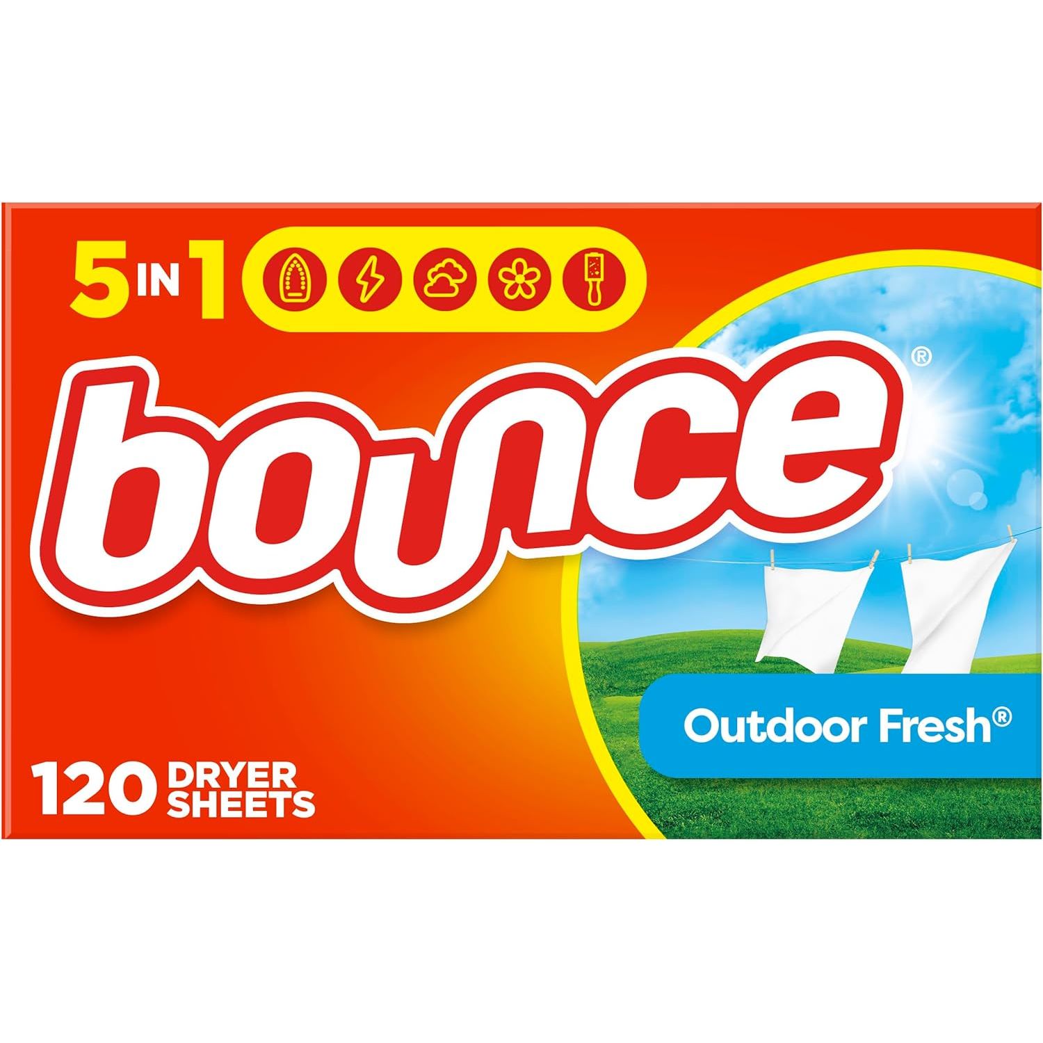Buy now Bounce Dryer Sheets Laundry Fabric Softener, Outdoor Fresh Scent, 240 Count 120 Count (Pack of 1) Dryer Sheets, 120 count at indiglob india