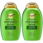 OGX Clarifying Strength + Rosemary Mint Shampoo, Clarifying Shampoo for Oily Hair Visibly Helps Remove Oil & Residue to Clear Away Buildup, Sulfate-Free Surfactants, 13 fl. oz