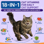 Taurine for Cats, Cat Vitamins & Multivitamin Treats, 500 Ct, Heart Support
