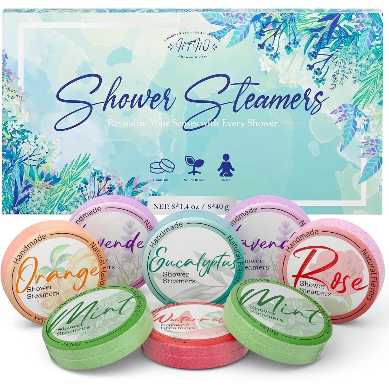 HFHO Shower Steamers Aromatherapy 8 Pack Natural Essential Oils Home Spa | Perfect For Stress Relief, Relaxation And Home Spa Self Care, Birthday Gifts For Women And Men