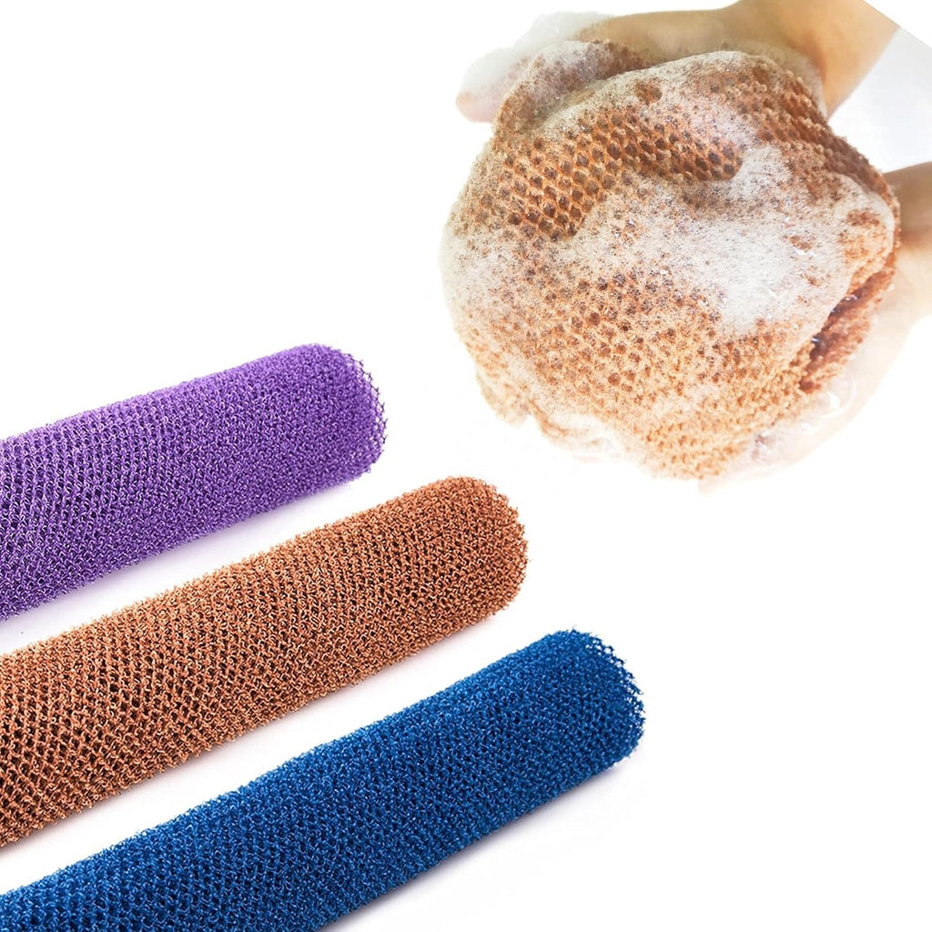 Buy now African Net Long Bathing Sponge,Net Exfoliating Back Scrubber for Body,Exfoliating Back Towel,Pack of 1 (Brown) at indiglob india