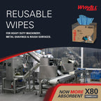 WypAll PowerClean X80 Heavy Duty Cloths, Brag Box, 152 Towels, Blue (41041)
