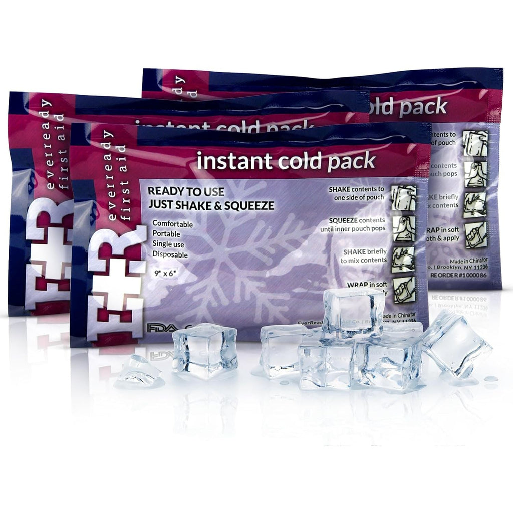 Buy now Ever Ready First Aid Disposable Cold Compress â€“ Instant Ice Pack for Injuries, Swelling & Pain Relief â€“ 4.5" x 7" â€“ FSA/HSA Eligible â€“ 3 Pack at indiglob india