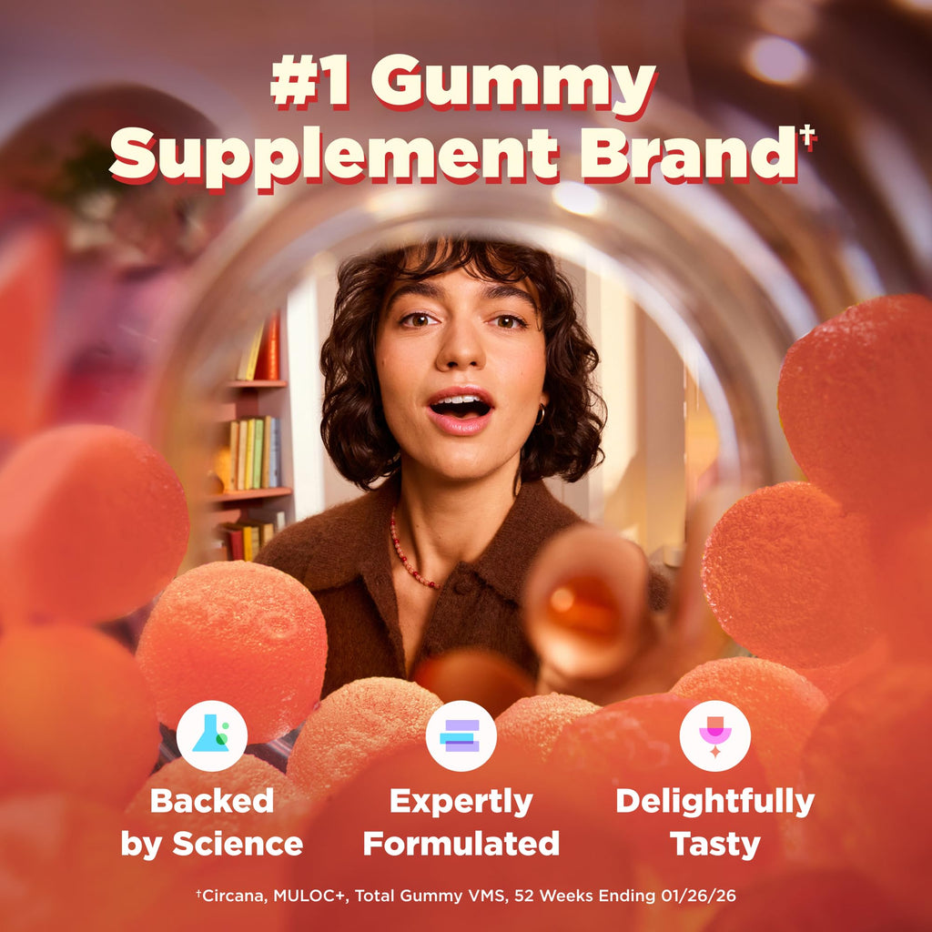 OLLY Probiotic + Prebiotic Gummy, 500 million CFUs, Peachy Peach - 30 Count