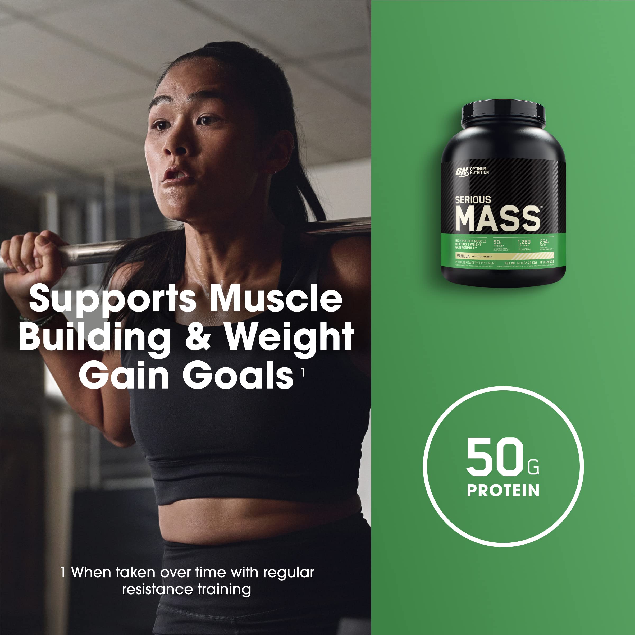 Buy now Optimum Nutrition Serious Mass, Weight Gainer Protein Powder, Mass Gainer, Vitamin C and Zinc for Immune Support, Creatine, Vanilla, 6 Pound (Packaging May Vary) at indiglob india