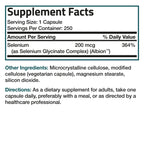 Bronson Selenium 200 mcg Albion Chelated Amino Acid Complex, 250 Capsules | Yeast-Free Essential Trace Mineral, Immune, Prostate & Metabolism Support, Vegetarian, Non-GMO, Gluten-Free & Soy-Free