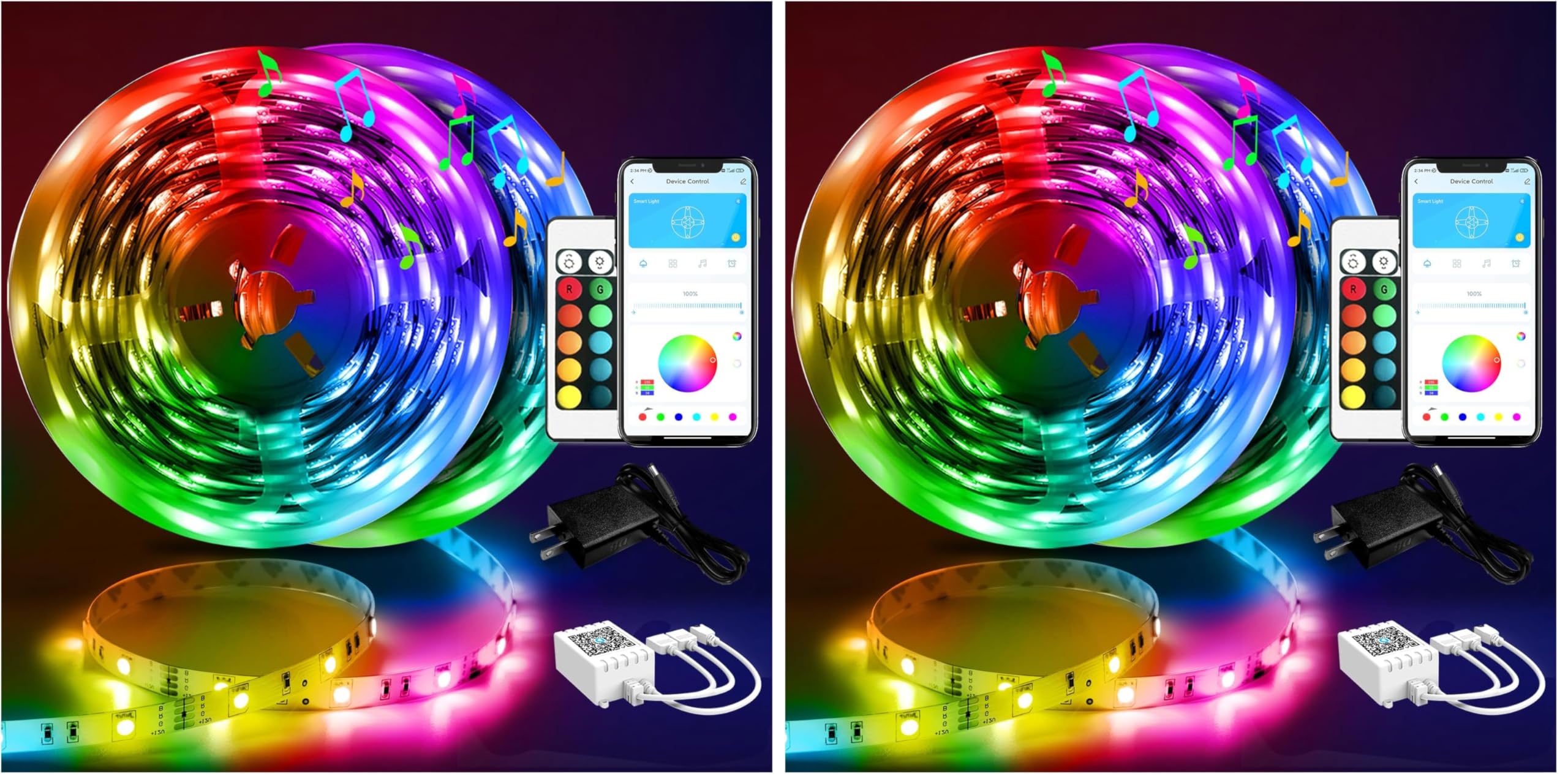 Buy now DAYBETTER Led Strip Lights 100 ft Smart with App Remote Control, 5050 RGB for Bedroom, Living Room, Home Decoration, Music Sync Color Changing for Room Party(2 Rolls of 50 ft) Multicolor 100FT (Pack of 2) at indiglob india