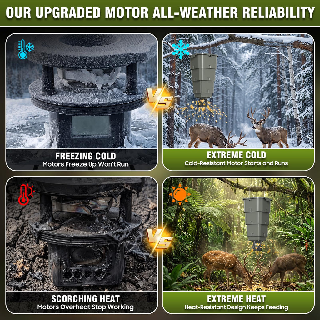 5 Gallon Hanging Deer Feeder with Programmable Digital Timer (4 Feed Times)