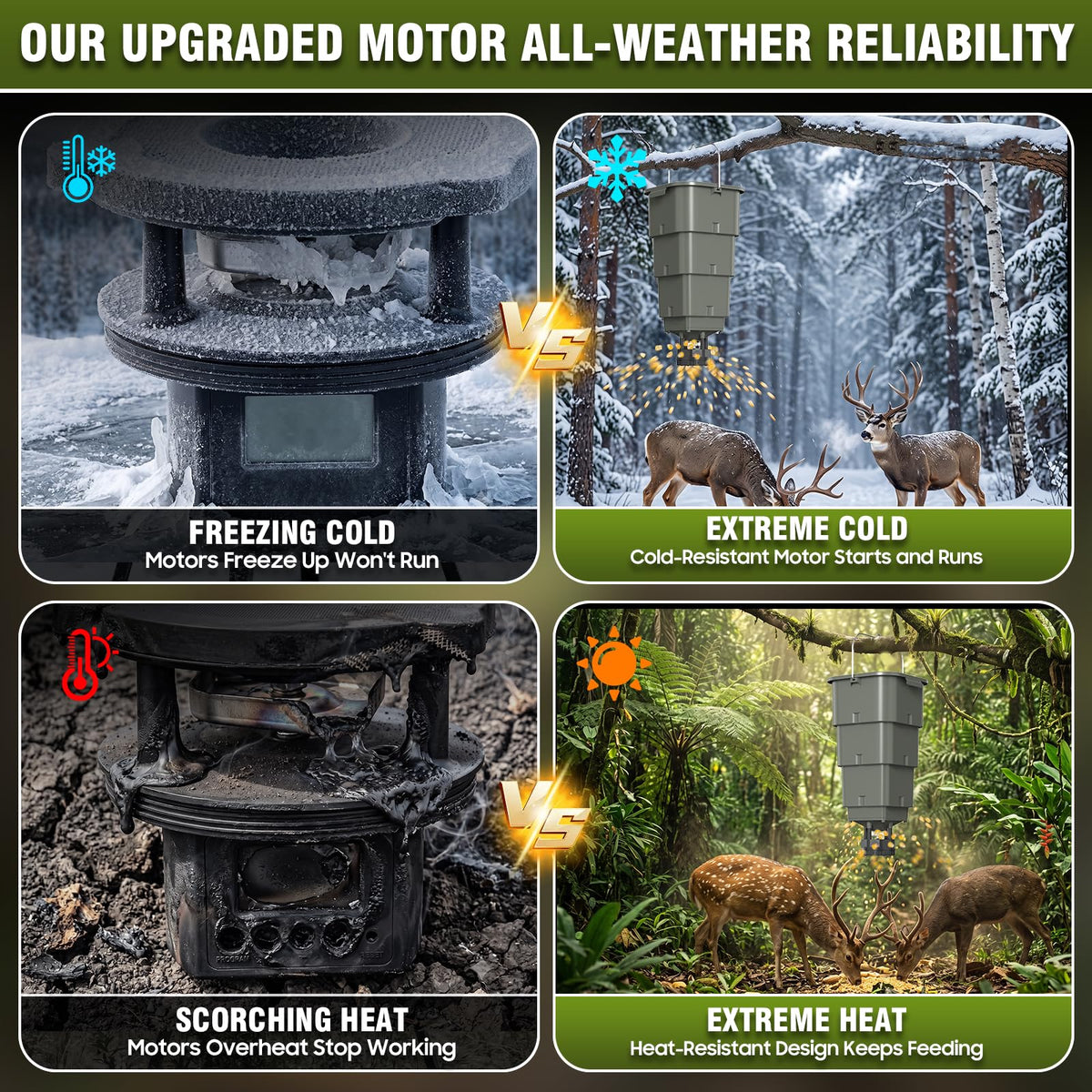 5 Gallon Hanging Deer Feeder with Programmable Digital Timer (4 Feed Times)