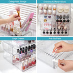 Vtopmart 5 Tier Clear Makeup Organizer with 6 Drawers | Smart Storage Layout, Clear for Better Visibility, Stackable, Large Capacity, for Makeup Lipstick Brush Skincare
