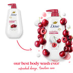Dove Body Wash Cherry & Chia Milk 30.6 oz Pump, Sulfate Free | Dove Cherry & Chia Milk Body Wash hydrates skin with juicy cherry scent and MicroMoisture technology.