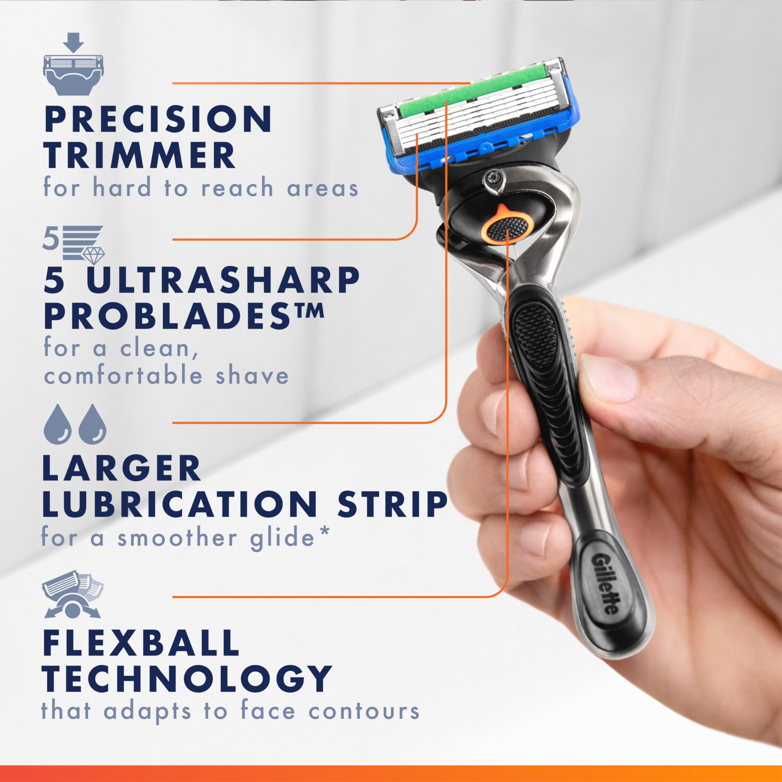 Buy now Gillette ProGlide Razor Refills for Men, 12 Razor Blade Refills at indiglob india
