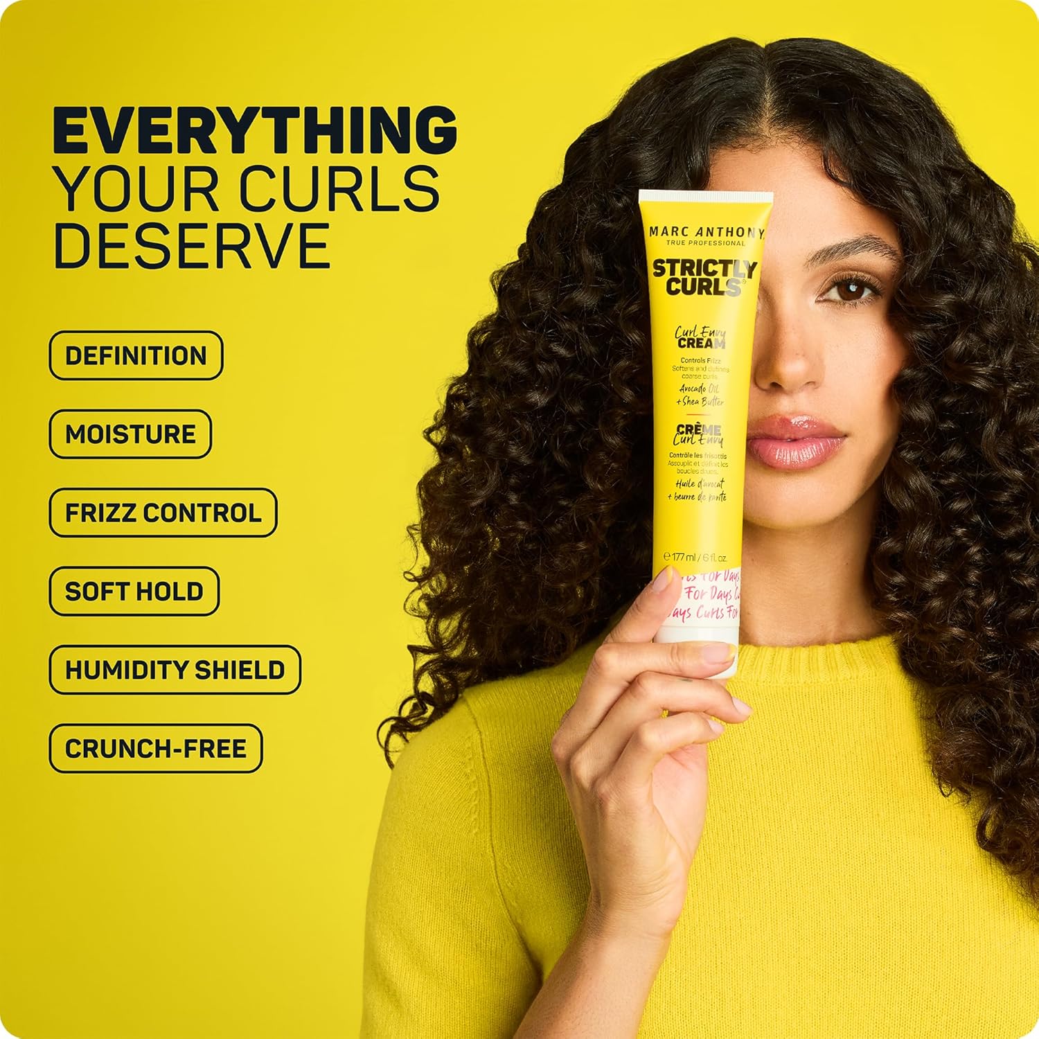 Buy now Marc Anthony Curl Envy Cream - Defining Cream for Coarse, Frizzy Curls with Avocado Oil & Shea Butter - Sulfate-Free, Adds Bounce - 6 Oz at indiglob india