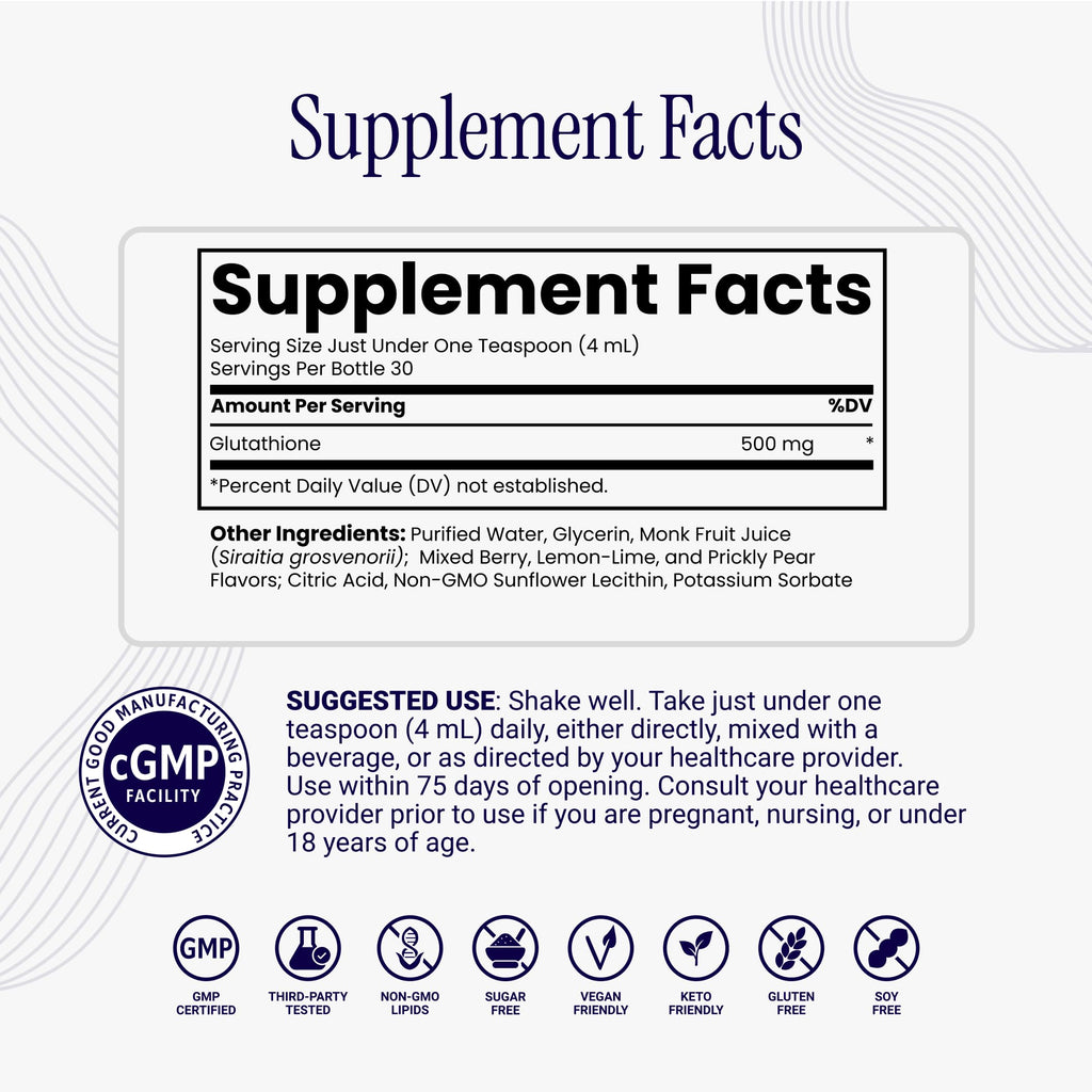 Rho Nutrition Liposomal Glutathione Liquid Supplement | High Absorption Formula, Glutathione, Detoxification, Immune & Skin Health, Mental Clarity, 30 Servings