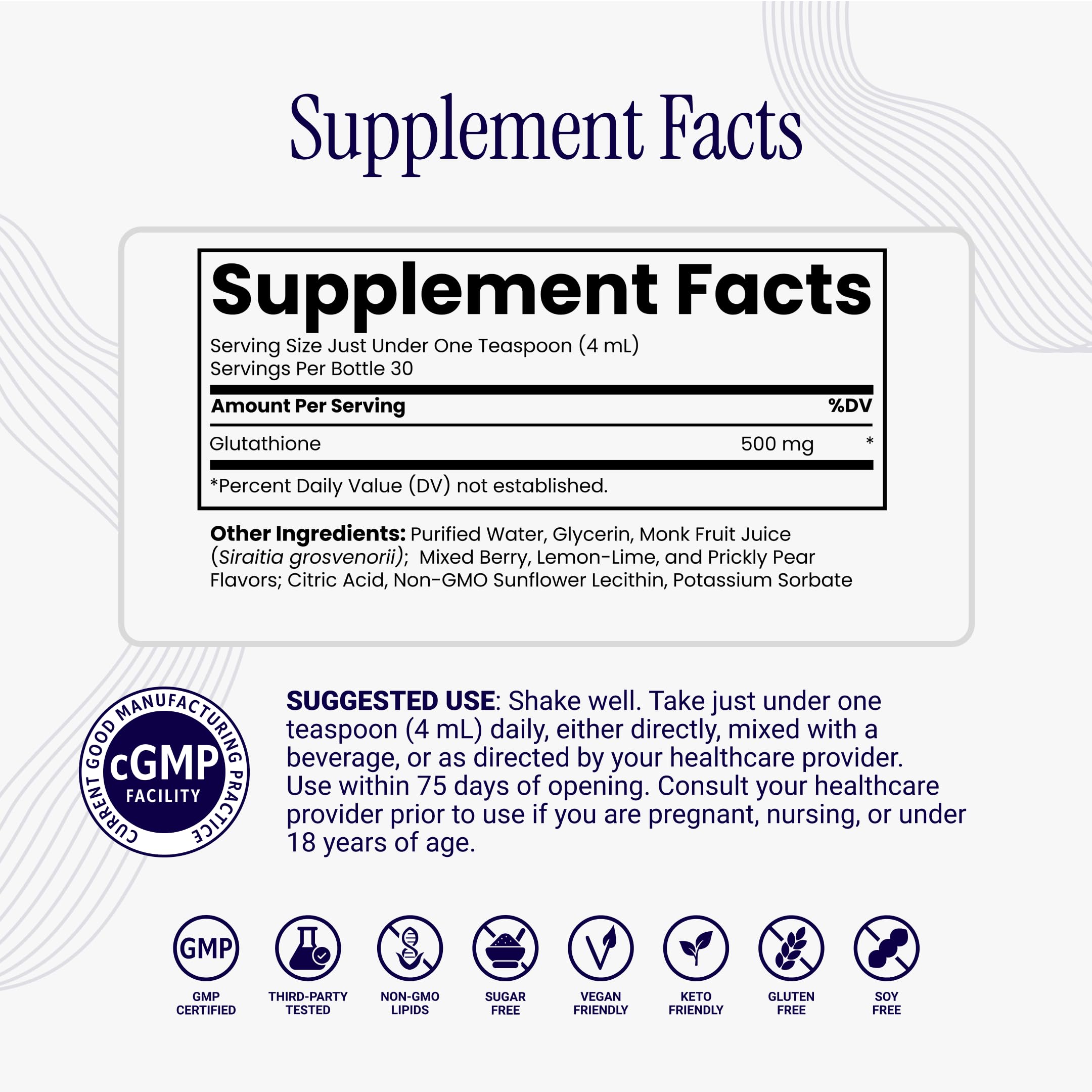 Rho Nutrition Liposomal Glutathione Liquid Supplement | High Absorption Formula, Glutathione, Detoxification, Immune & Skin Health, Mental Clarity, 30 Servings
